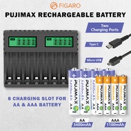 Figaro PUJIMAX Bateri Charger Battery Pengecas Bateri AA Rechargeable Bateri Cas Semula AAA Recharge