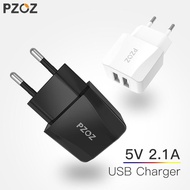 ZZOOI PZOZ Dual Usb Charger Adapter 2a 5v Travel Portable Wall Charger Usb Smart Mobile Phone Eu Plug For iphone ipad Samsung Xiaomi 9