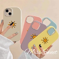 Solid Color Simple Sun Case Compatible for IPhone 11 12 14 15 13 Pro Max 7 8 Plus SE 2020 X Xr Xs Max Silver Frame Lens Casing Silicon Shockproof Anti Fall Phone Case Soft Cover