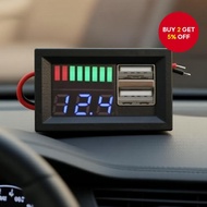 USB 5V 2.4A Vehicle Voltmeter Voltage Tester 12V-24V 3S-7S Lithium Battery Power Indicator Capacity 
