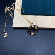 💜CARTIER 卡地亞 LOVE系列 18K金三環帶鑽鎖骨鏈 項鍊 女款生日情人節禮物