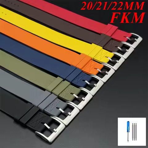 High-Quality FKM NATO Weave Pattern Watch Strap Sweat Dust Resistant Dive Bracelet Universal Fluoro 