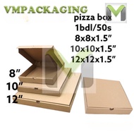 VM-PIZZA BOX -8x8” 10x10” 12x12” 1pkts/50s pizza box brown /kotak pizza