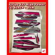 Stripe Sticker Cover Set Honda Ex5 High Power (4) OEM [ BLACK ]