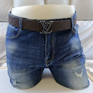LV Brand Hong Kong Style Simple Jeans Belt Versatile Pant Belt for Men and Womenpd