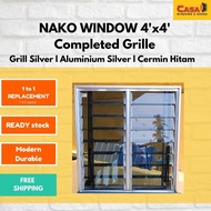 4'X4' Tingkap Nako Siap Grille Silver Aluzinc Cermin Hitam🔥READY STOCK‼️Naco window with silver gril