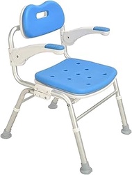 90° Foldable Shower Chair Height Adjustable Shower Chair With Arms And Back,Non-Slip EVA Soft Cushion For Inside Shower Shower Seat For Elderly Bearing 330 Lbs