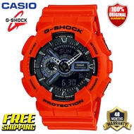 Original G-Shock GA110 Men Women Sport Watch Japan Quartz Movement 200M Water Resistant Shockproof and Waterproof World Time LED Auto Light Gshock Man Boy Girl Sports Wrist Watches with 4 Years Official Warranty GA-110MR-4AER (Ready Stock Free Shipping)