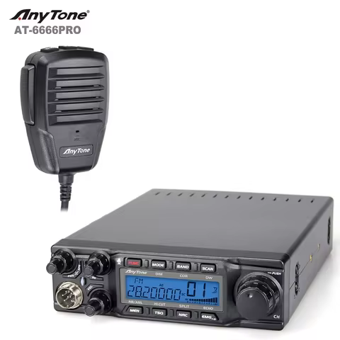 New AnyTone AT-6666pro 28-29.7MHz 60-80W High Power CB Radios Mobile Transceiver CW/AM/FM/USB /LSB/P