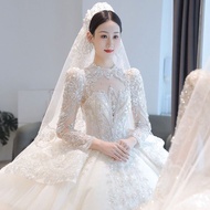 Starry Sky Lord Wedding Dress 2022 New Bride Long Sleeve French Luxurious Temperament Princess Style Luxurious Super Fai