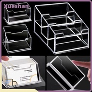 XUEXII 1Pcs Bussiness Card Holder,  Transparent Display Stand Business Card Box, School Office Suppl