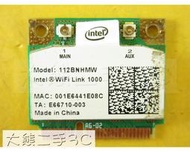 筆電網路卡 - Intel Wireless-N 1000 112BNHMW 2.4G bgn 150【大熊二手3C】