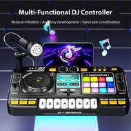 DJ Controller Player Electronic Keyboard BT DJ Mixer Table with Adjustable Microphone Dynamic Lighti