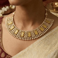Luxury Indian Gold Choker Necklace | Bridal Temple Jewellery | Ethnic Statement Necklace with Pearls