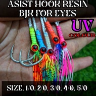 ASIST HOOK METAL JIG 1/0 S/D 5/0 NEW UV COLOR FISHING HOOK JIGGING BJK