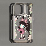 Chanel Style Dress POP MART Molly Hard Clear Space Case for iPhone 16 Pro Max 15 Pro 16 15 Pro Max 1