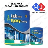 5L APPLE PAINT EPOXY Floor Paint HEAVY DUTY Clear Coat FLAKE Clear Coat. Epoxy Floor Paint Flake Cle