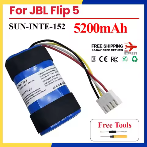 SUN-INTE-152 5200mAh Battery For JBL Flip 5 Flip5 ID1060-B for JBL Filp 5 Replacement Wireless Bluet