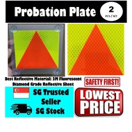 [SG Seller]  Suction Probation Plate P Plate Car Van Motorbike Motorcycle Bike Probation Plate with 