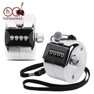 2 Pack Metal Hand Counter Four-Digit Counter with Lanyard Silver Counter Click Counter Handheld Clic