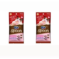 (2 Packs 8 Cups) Ginno Spoon Cat Treats Tuna Makuro And Katsuo Fish 10 Grams