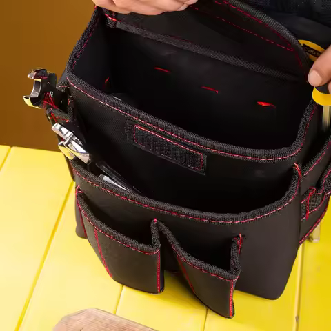 Deli Multifunctional Tool Storage Bag Pouch Belt Hardware Electrician Toolkit Drill Waist Wrench Scr