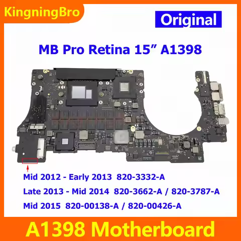 Original A1398 Laptop Motherboard For Macbook Pro 15" Retina A1398 Logic Board 2012 2013 2014 2015 Y