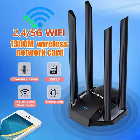 1300M Gigabit Network Card USB Adapter Drive-Free Wireless Network Card USB Port WiFi Wireless Netwo