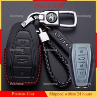 For Proton X90 X50 S70 Remote Key Leather Case Cover Keychain Sarung Kunci