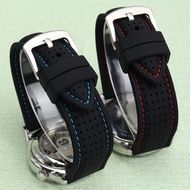 เข้ากันได้กับ Timex Citizen Mido Tissot Speedway Locke Men's Waterproof Silicone Watch with Wrist Strap 22 มม.