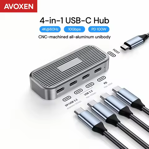 USB C Hub 4K 60Hz Video Transfer PD 100W 10Gbps Aluminium USB 3.2 Gen 2 Hub Laptop Docking Station T