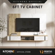 KitchenZ 6FT Wall TV Cabinet with 2 Sliding Door Display Storage Kabinet TV Dinding - SA1506+SA1507