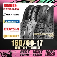 TAYAR 160/60-17, 160/60ZR17, 160/60R17 CORSA/CONTINENTAL/MICHELIN/SWALLOW/DELI TUBELESS/TUBE-TYPE TY