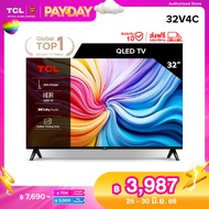 [NEW 2025] TCL ทีวี 32 นิ้ว HD QLED Google TV รุ่น 32V4C Slim Design Netflix&Youtube Voice Search HD