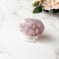 Pink Amethyst Agate Sakura Handle Play-38~80g