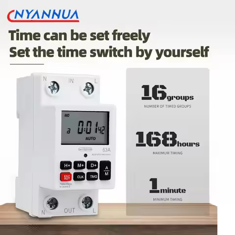 High Power Time Control Switch 220V Power Supply Automatic Power-off Cycle Controller Daily Weekly 7