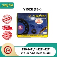 Sprocket Set Kit Sunstar Yamaha Y15ZR 15~ (428HD Chain and Sunstar Sprocket)