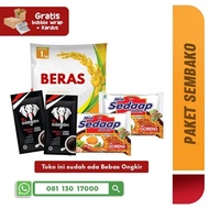 Terbaru Paket Sembako - Beras 1Kg + Mie 2Pc + Kopi 2Pcs Tbk