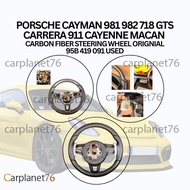 PORSCHE CAYMAN 981 982 718 GTS CARRERA 911 CAYENNE MACAN CARBON FIBER STEERING WHEEL ORIGNIAL  95B 4