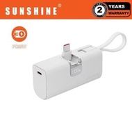 PD20W QC3.0 快充5000mAh 三合一迷你流動電源(白色) USB-C+Lightning #充電寶 #尿袋 #行動電源 #移動電源 適用於iPhone 17 EBHKE-WH