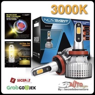 NOVSIGHT LAMPU LED MOBIL KUNING 3000K H1 H3 H8 H11 H16 HB3 HB4 - GROOVYGALAXYGOODS