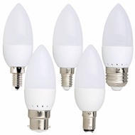 Ranpo 5Pcs Led Candle Lamp Light B22 E27 E14 E12 B15 Bulbs Chandelier Bulb Cool Warm White AC85-265V