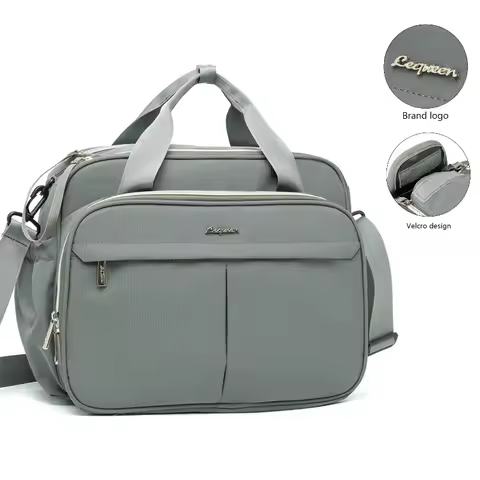 Original LEQUEEN Mom Bag Large Capacity Diaper Bag Gray Handbag for Mother Baby Nappy Bag Maternity 