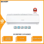 Sharp R32 Non-Inverter Air Conditioner 1.0 HP 3 Star Rating Auto &amp; 3-Step Fan Speed Setting Aircond AUA9WCD2 AHA9WCD2 Pe