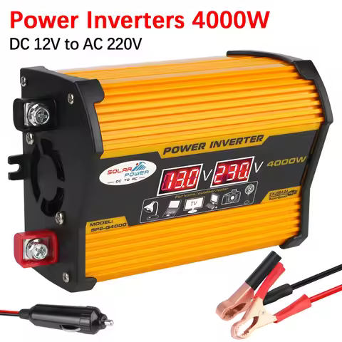 Universal 12v 220v Voltage Converter 4000W Portable Adapter Inverter Car Inverter LED Digital Power 