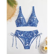 Sexy High Waisted Bikini 2025 Women Swimsuit Two Piece Swimwear Female Print Bikinis Set Swimming Ba