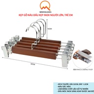 COMBO 50 MÓC KẸP QUẦN GỖ NÂU - MÓC KẸP TREO QUẦN - MÓC TREO QUẦN ÁO - MÓC KẸP