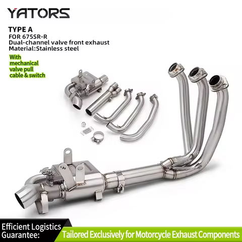 For CFMOTO 675SR 675SR-R Exhaust Muffler OEM Replacement Parts Front Valve Integrated Full System fo