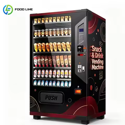 Refrigerated Drink Vending Machine Snack Food Combo Automatic Beverage Kiosk Mall Convenience Store 