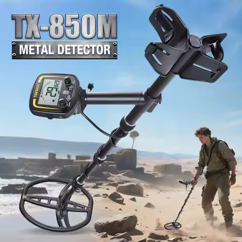 TX-850M Professional Metal Detector with Large LCD Display High Accuracy DSP Chip, Adjustable Shaft 